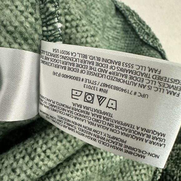 Eddie Bauer Womens M Green Pullover Sweater Fleece Button-Up Collar Medium - Picture 6 of 6